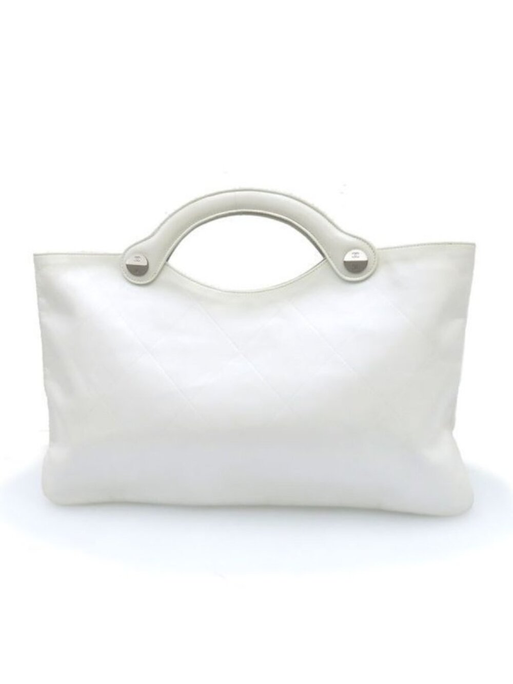 Chanel Quilted Clutch White
